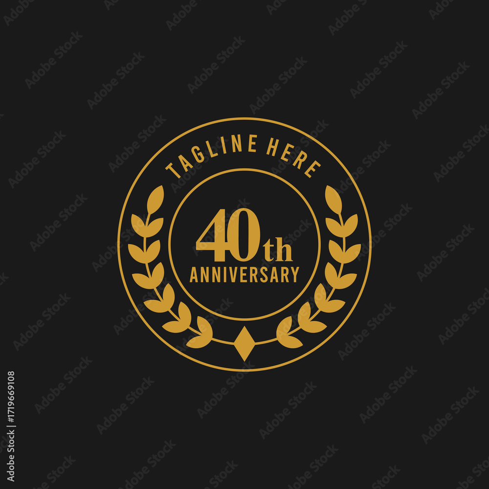 Fototapeta premium anniversary logo design, celebrating, commemorative logo, anniversary, birthday, party, thanksgiving, celebration, vector, badge, vintage, congratulations, greeting, invitation, certificate, template