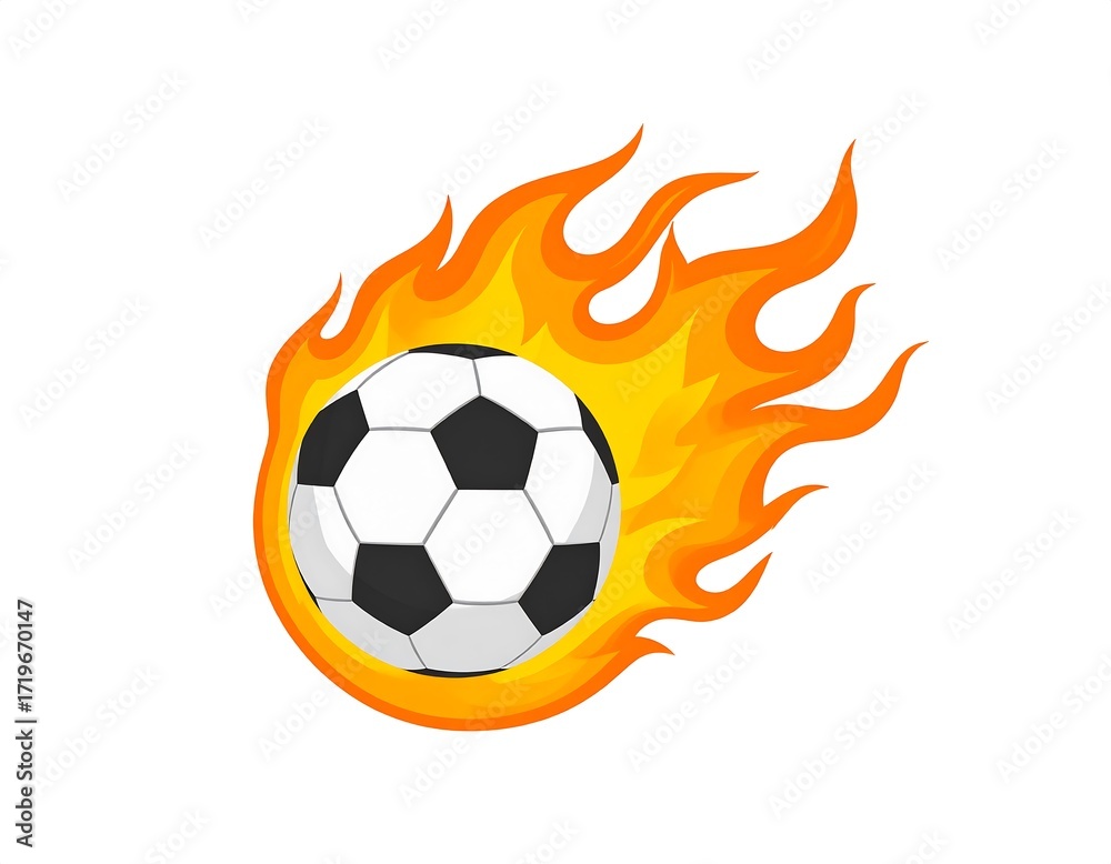 Obraz premium Soccer ball on fire