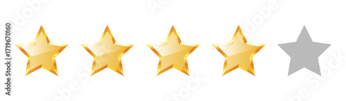 Customer experience or 5 star satisfaction rating. Line art. Vector icon for review apps and websites	