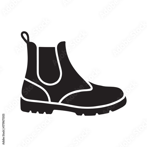 Chelsea boots solid black footwear silhouette