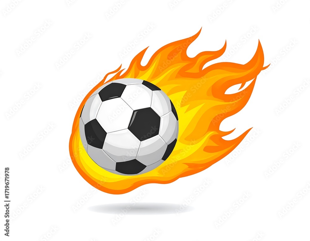 Obraz premium Soccer ball on fire