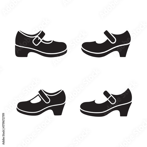 Mary Jane shoes fashionable silhouette icon