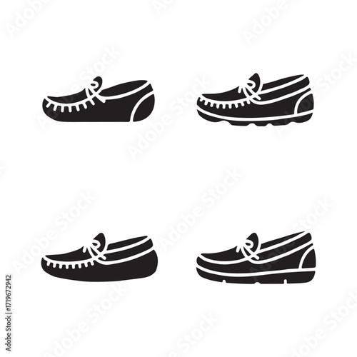 Moccasins modern solid footwear icon