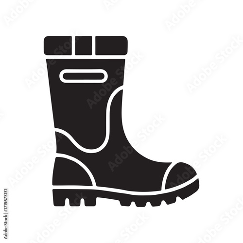 Rain boots modern solid footwear icon