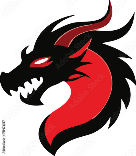 Wallpaper Mural Dragon Head Logo Vector Icon Illustration Torontodigital.ca