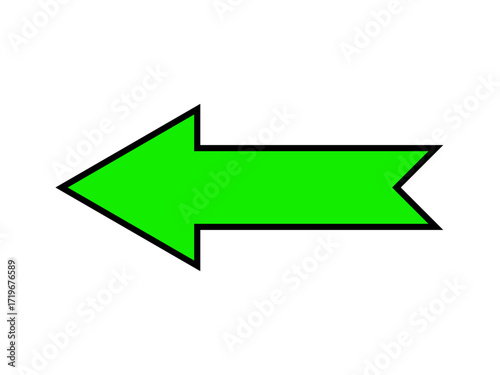 Green straight arrow icon left direction flat style. Arrow sign for website design, logo, app, UI. Arrow mark indicated the direction. Green arrow symbol. Vector illustration.