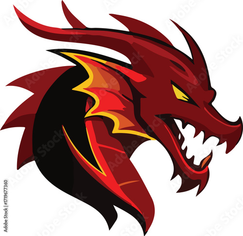 Wallpaper Mural Dragon Head Logo Vector Icon Illustration Torontodigital.ca