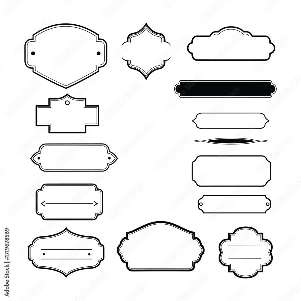 Obraz premium Collection of decorative blank vintage style labels and frames badge banner