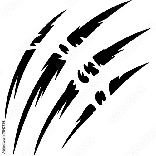 Claw Marks: An illustrative representation of sharp claw marks, evoking a sense of primal power and impact. 
