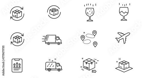 Global Shipping and Transport Vector Set
