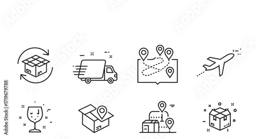 Fast Courier Service and Tracking Icons