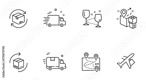 Logistics, Delivery, and Return Line Icons