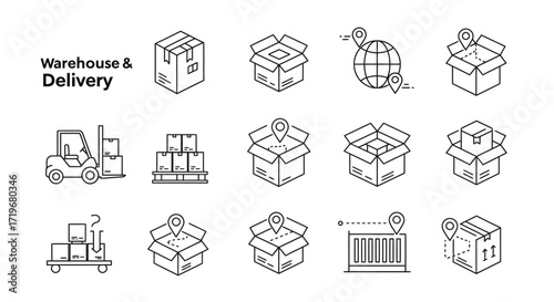 Warehouse Operations and Courier Services Glyphs