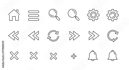 Basic Media Control and Menu UI Icons