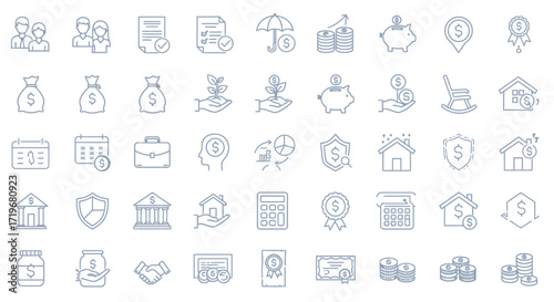 Insurance, Savings, and Property Vector Set