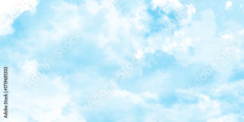 Blue sky in grunge style, White cumulus clouds on blue sky, closeup of white clouds in the sky with the sunlight in the daytime showing freedom, beautiful nature in the morning.