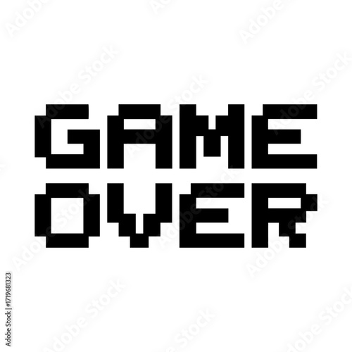 game over pixel icon vector