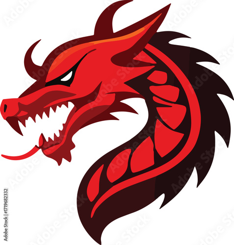 Wallpaper Mural Dragon Head Icon Vector, Fierce Dragon Outline, Mythical Dragon Logo, Dragon Head Silhouette, Fantasy Creature Emblem Torontodigital.ca