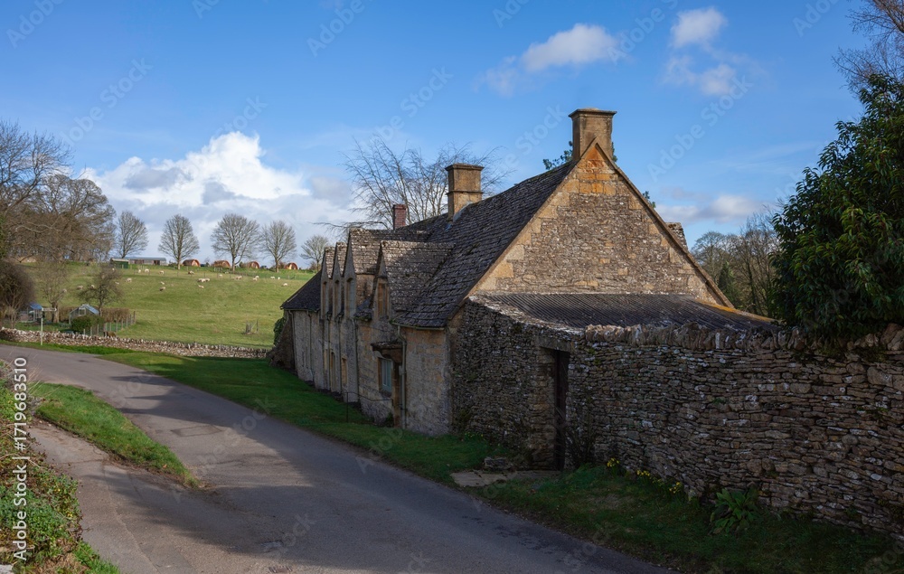 Obraz premium Cottages at Notgrove, Cotswolds, Gloucestershire, England