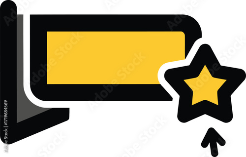 Star rating icon with cursor pointer hovering over it