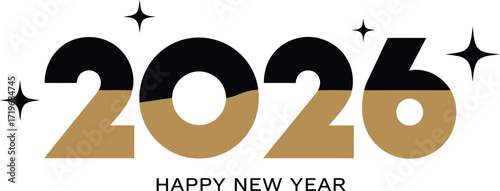 Celebrate the arrival of the new year with a festive and stylish 2026 graphic.