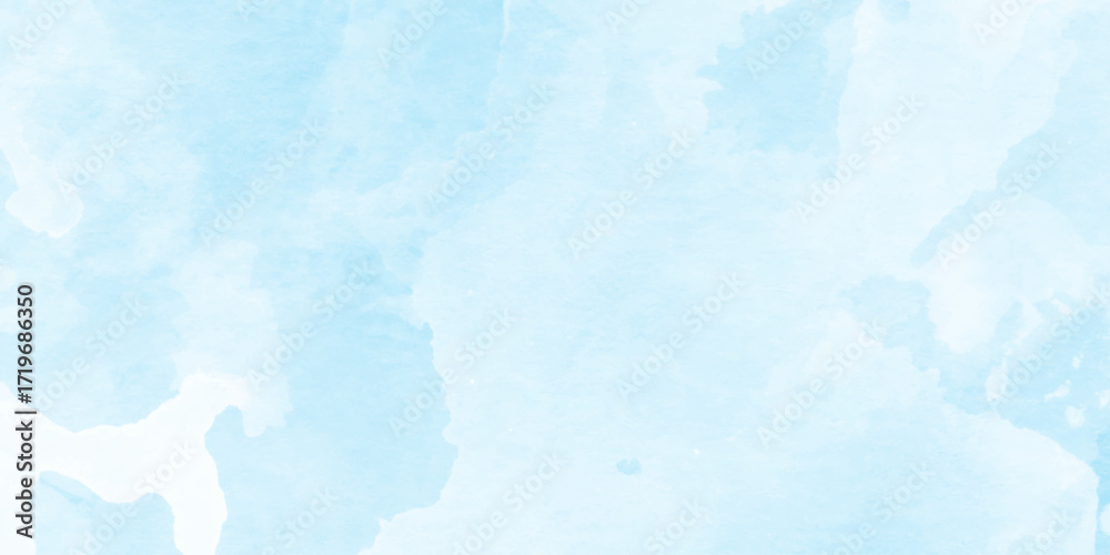Obraz premium Abstract watercolor blue sky, painterly clouds and gradient, white clouds in a gentle watercolor style image, watercolor painting of a bright blue sky above a landscape of soft.