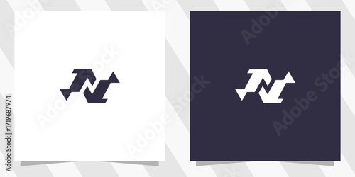 letter n logo design vector