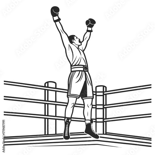 vector a boxer stand with pose vector silhouette