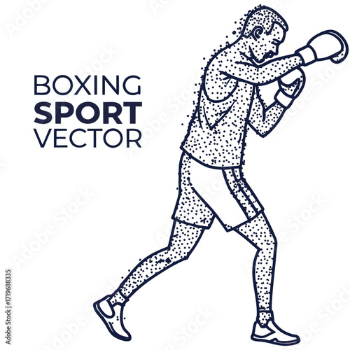 vector a boxer stand with pose vector silhouette