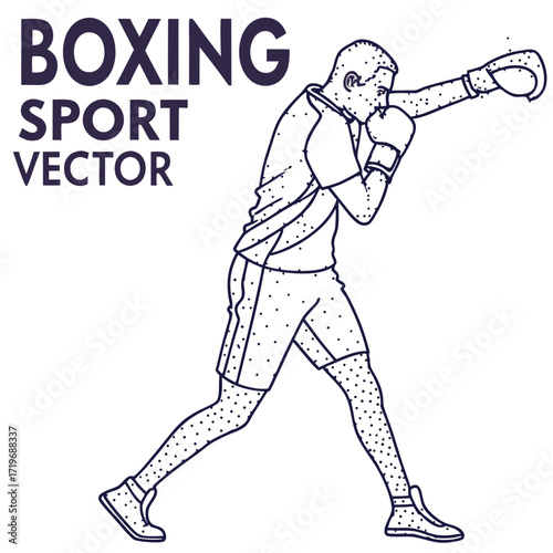vector a boxer stand with pose vector silhouette