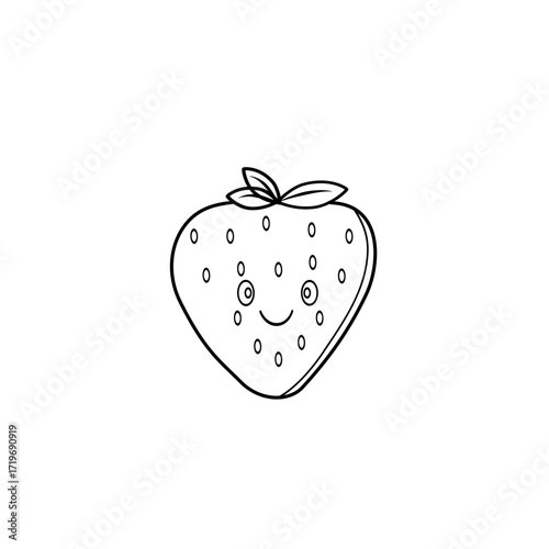 Cartoon fruit line art