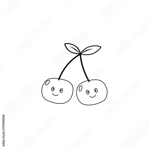 Cartoon fruit line art