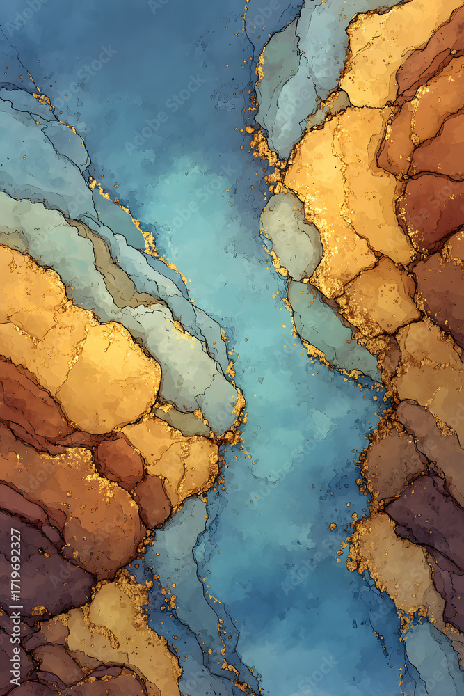 Fototapeta premium Fluid abstract artwork calm environment digital art vibrant colors