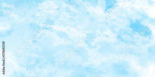 Natural sky beautiful blue and white texture background, the sun shines bright in the daytime in summer, Panorama of a blue sky with white clouds as a background, light blue sky and white clouds.