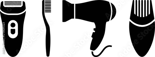 Collection of personal grooming and hygiene tools for a clean appearance
