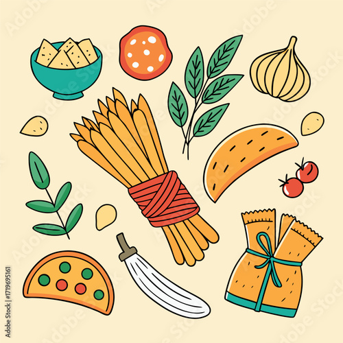 Food blog flat vector illustration