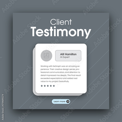 Customer feedback testimonial social media post web banner design template