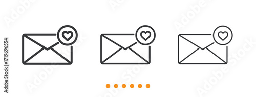 Favorite inbox icon. Thin line icon vector