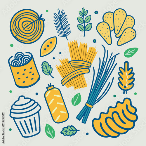 Food blog flat vector illustration
