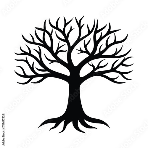 Small part of bamboo branch silhouette vector illustration