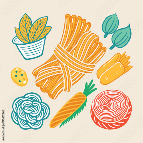 Food blog flat vector illustration