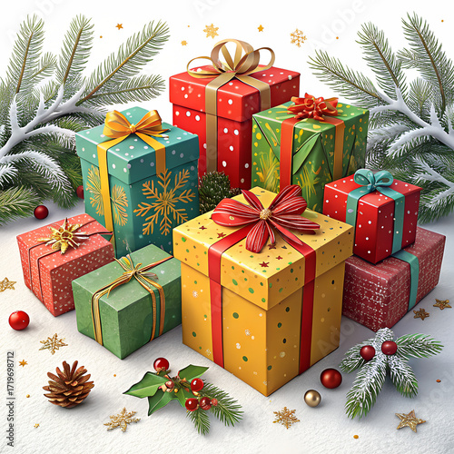 christmas tree and gifts