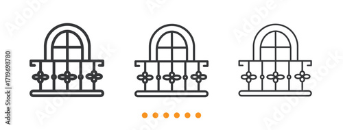 Balcony icon. Thin line icon vector