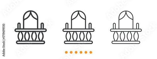 Balcony icon. Thin line icon vector