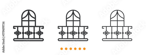 Balcony icon. Thin line icon vector