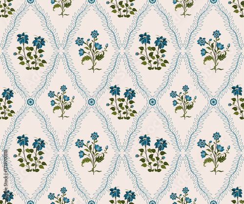 Vector Hand drawn colourful geometric flowers Motifs African boho paisley, seamless patterns with floral for fabric Ethnic Indian Pattern, textiles, clothing, wrapping paper, backdrop, banner.
