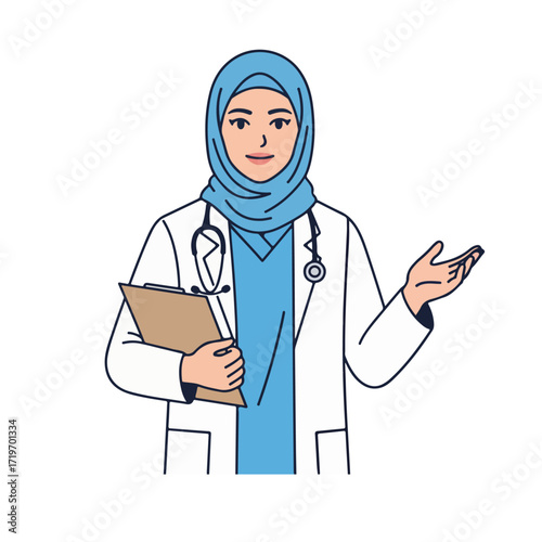 Female doctor wearing a hijab 