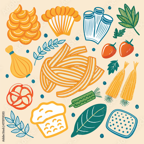 Food blog flat vector illustration
