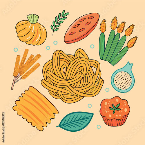 Food blog flat vector illustration