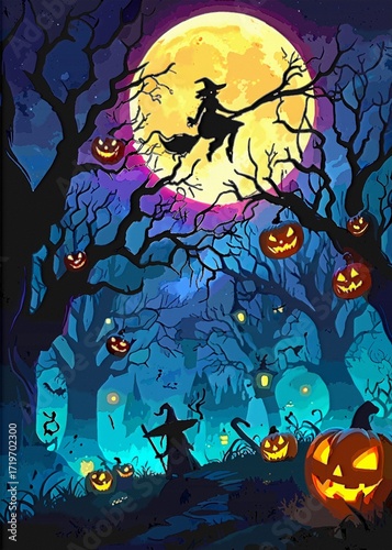 halloween background with pumpkins